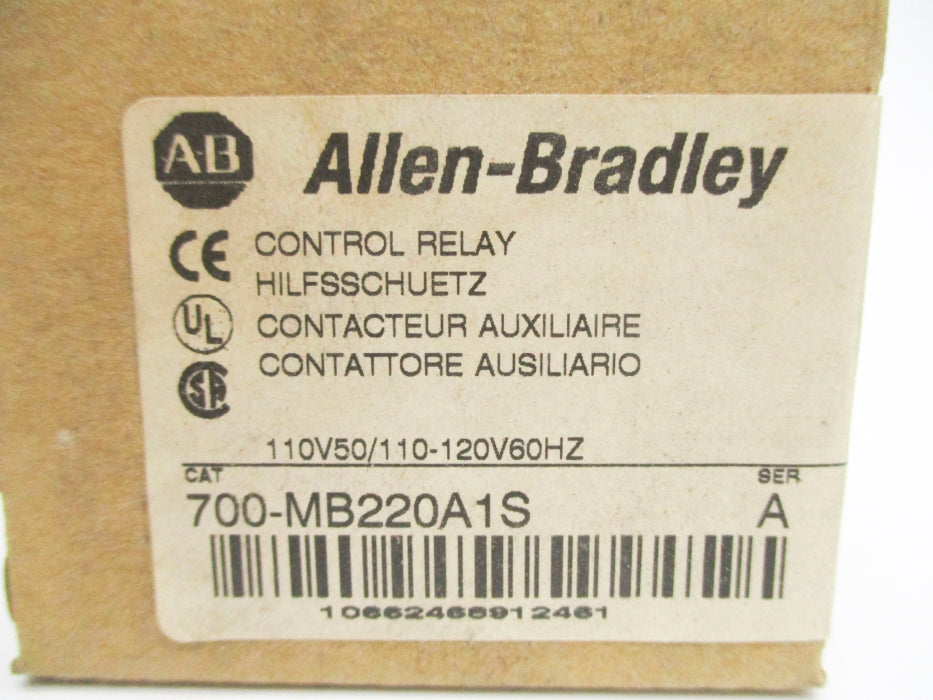 ALLEN BRADLEY 700-MB220A1S SER. A 110/120V (BR/WH) NSMP