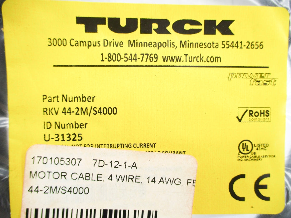 TURCK RKV44-2M/S4000 U-31325 NSMP