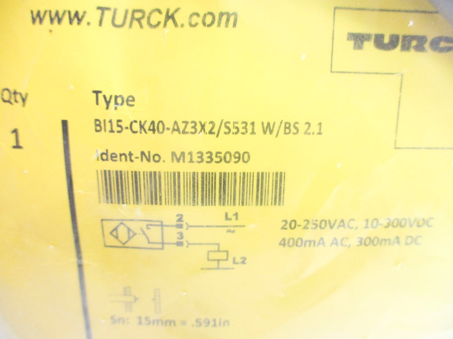 TURCK BI15-CK40-AZ3X2/S531W/BS2.1 M1335090 NSMP