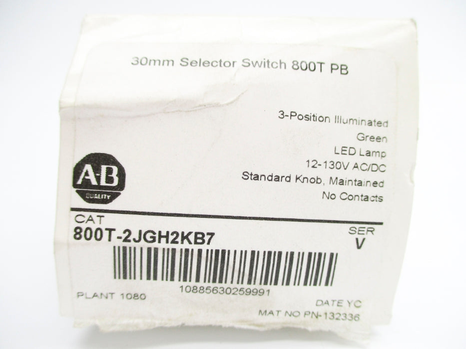 ALLEN BRADLEY 800T-2JGH2KB7 SER. V (WH) NSMP