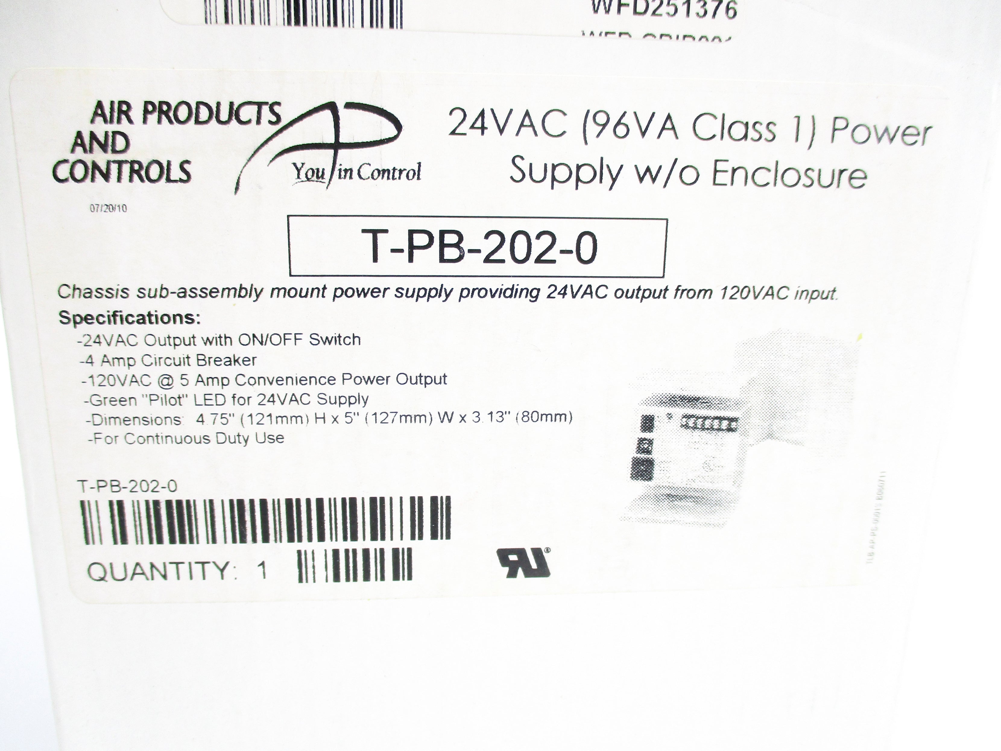 APC T-PB-202-0 5A 120VAC NSMP