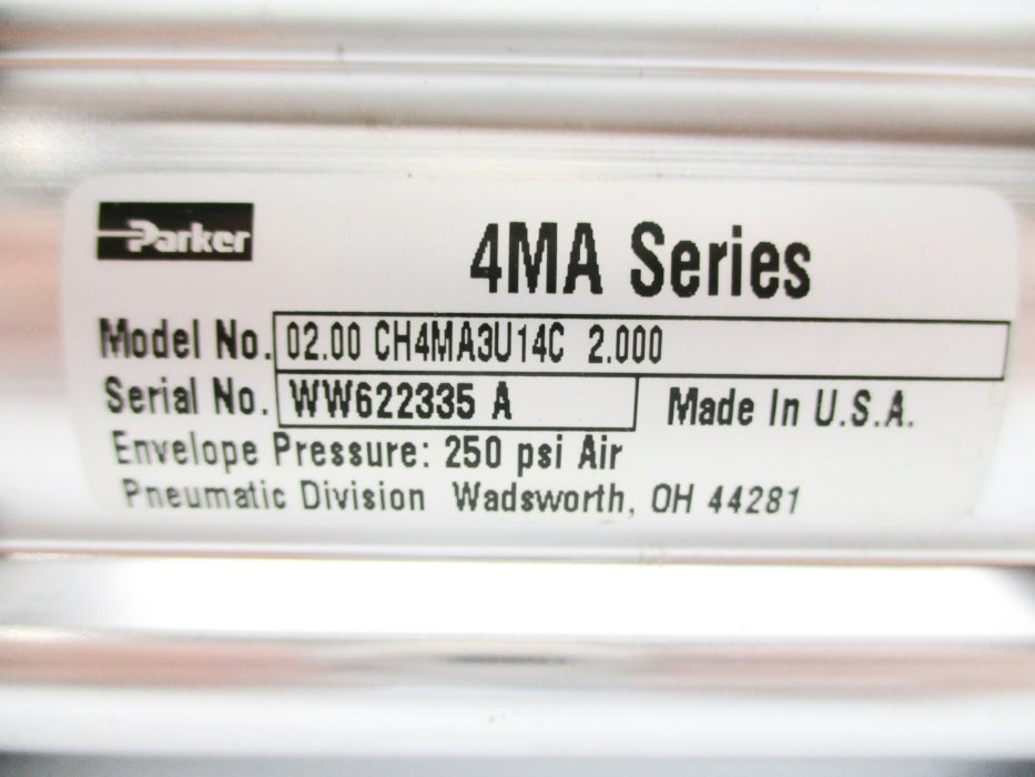 PARKER 02.00CH4MA3U14C2.000 250PSI NSNP