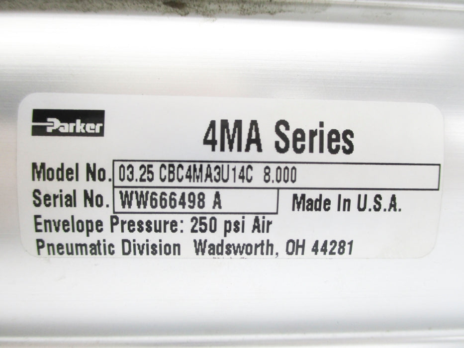 PARKER 03.25CBC4MA3U14C8.000 250PSI (AS PICTURED) NSNP