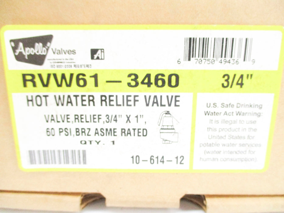 APOLLO VALVES RVW61-3460 60PSIG NSMP
