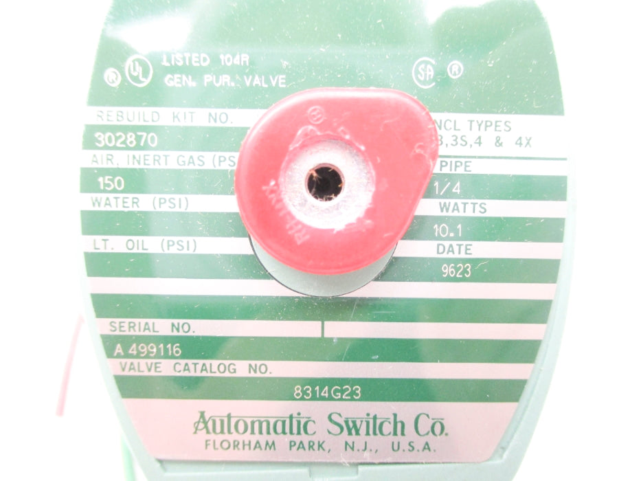 ASCO 8314G23 150PSI 110/120V NSNP