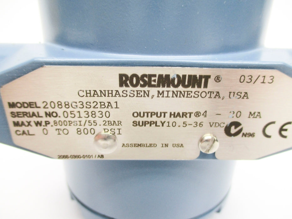 ROSEMOUNT 2088G3S2BA1 800PSI NSNP