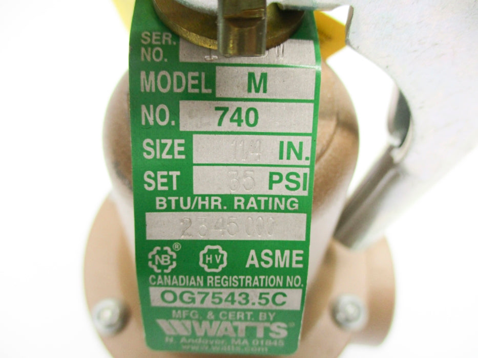 WATTS M-740-1-1/4-35 35PSI NSNP