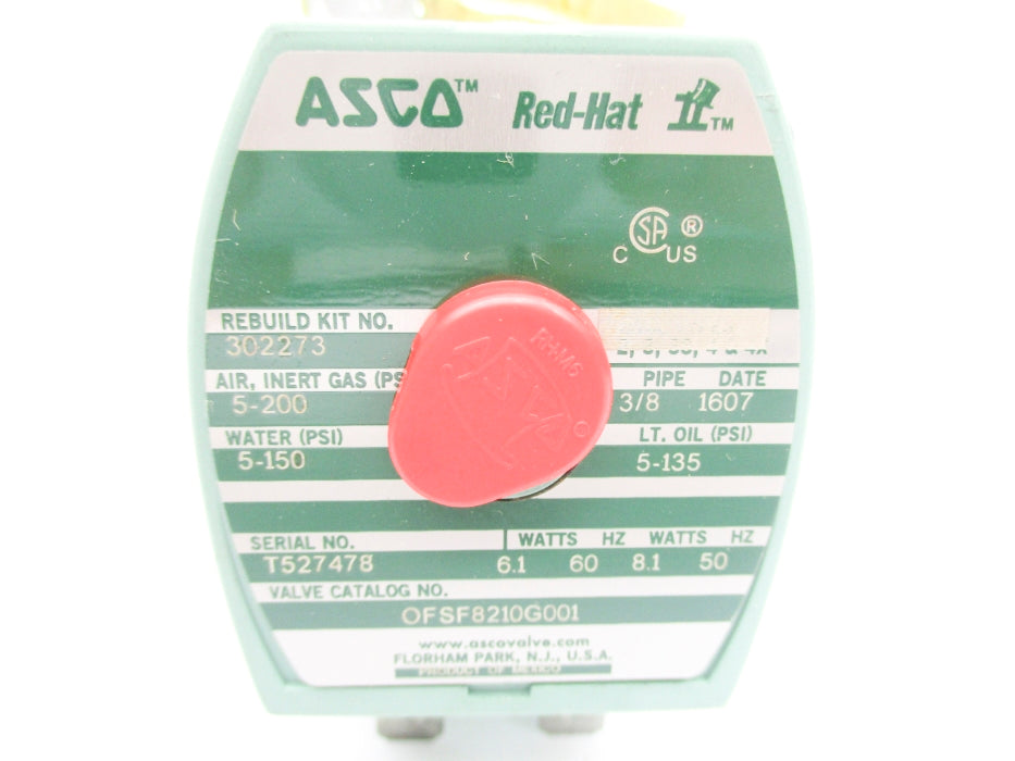 ASCO OFSF8210G001 5-200PSI 110/120V NSMP
