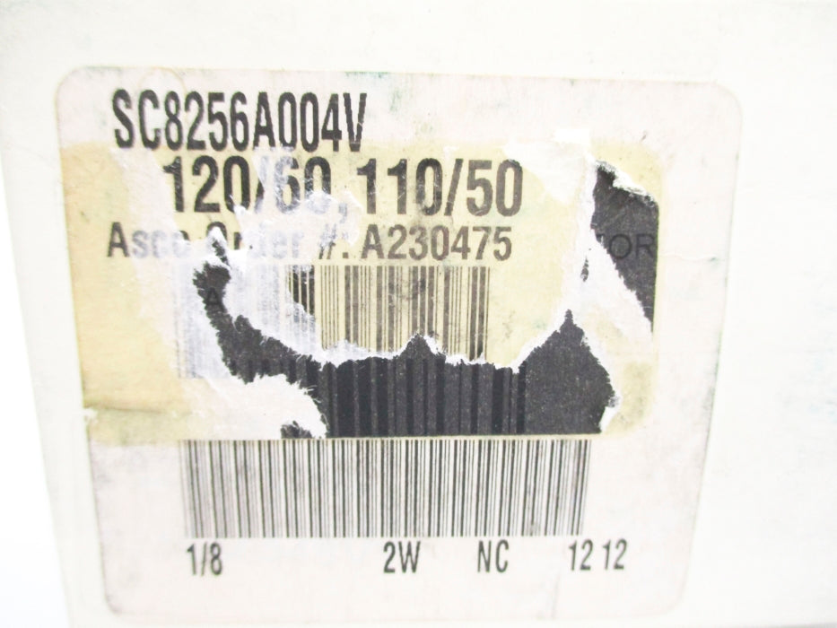 ASCO SC8256A004V 105-180PSI 110/120V NSMP