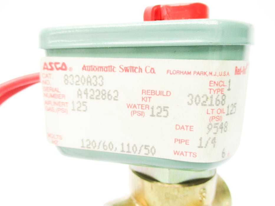 ASCO 8320A33 125PSI 120/60 110/50 NSNP