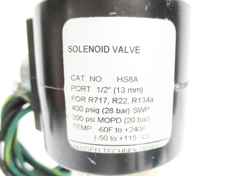 HANSEN TECHNOLOGIES HS8A 300-400PSI NSNP
