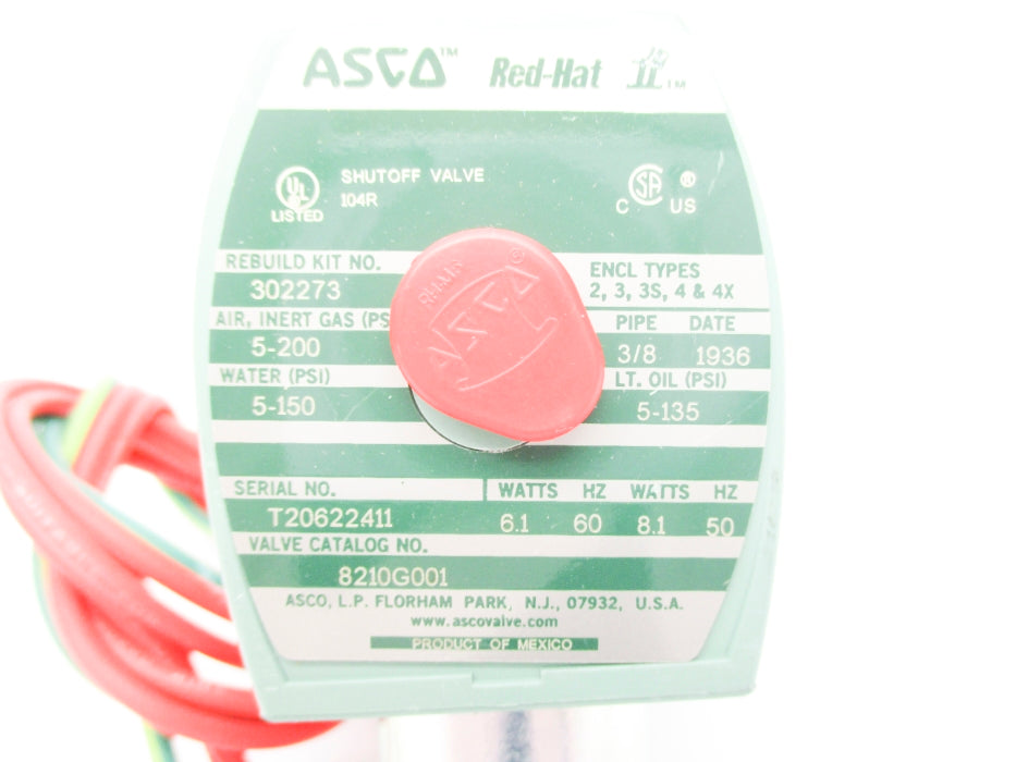 ASCO 8210G001 5-200PSI 110/120V NSMP