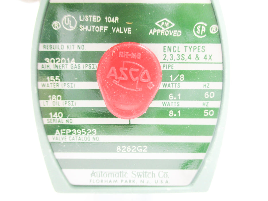 ASCO 8262G2 140-180PSI 120/60 110/50 NSMP