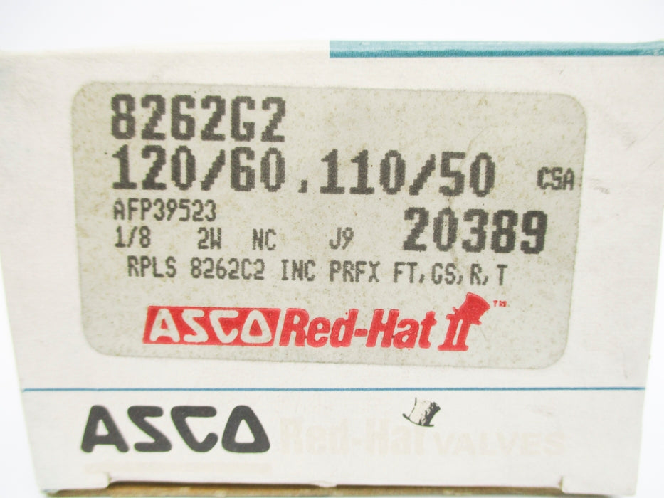 ASCO 8262G2 140-180PSI 120/60 110/50 NSMP