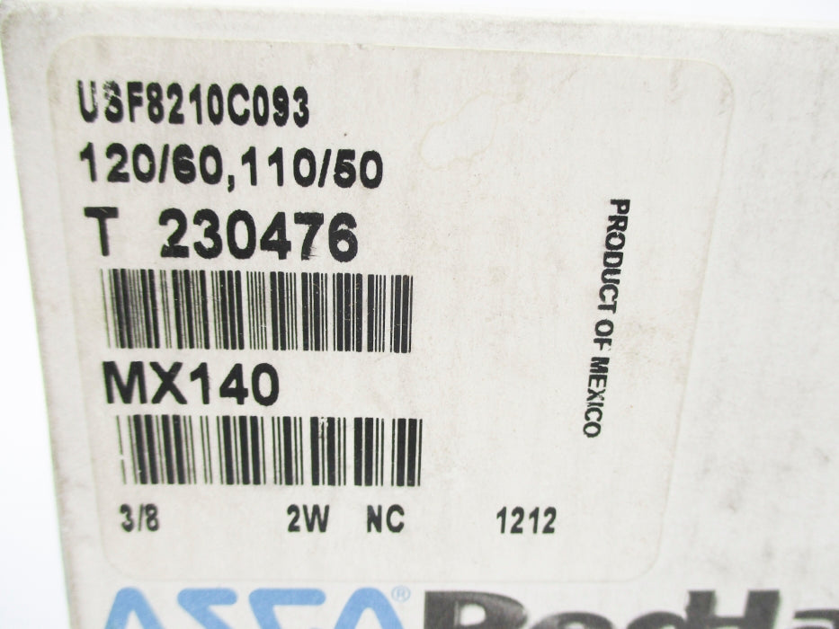 ASCO USF8210C093 125PSI 120/60 110/50 NSMP