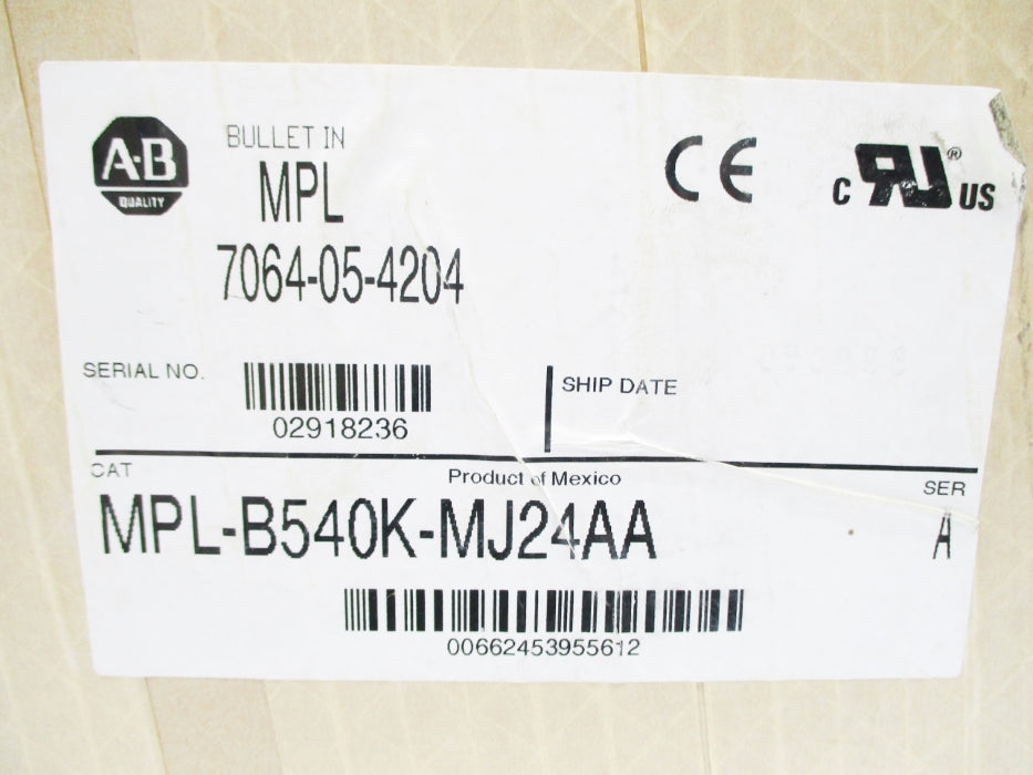 ALLEN BRADLEY MPL-B540K-MJ24AA SER. A NSFS