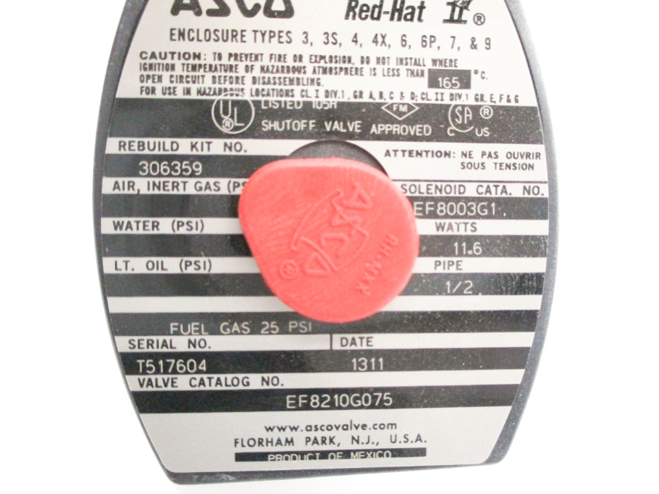 ASCO EF8210G075 25PSI 120/DC NSNP