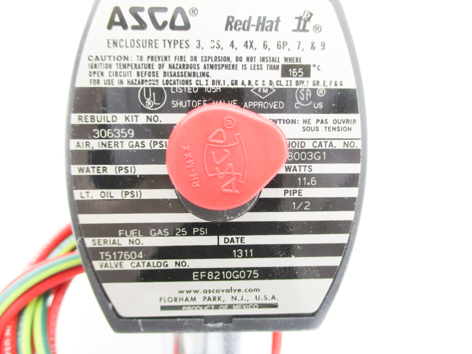 ASCO EF8210G075 25PSI 120/DC NSMP