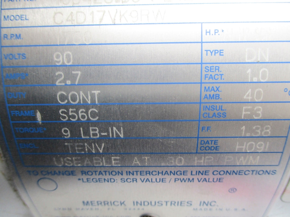 MERRICK 108423.00-FE12936 C4D17VK9RW UNMP