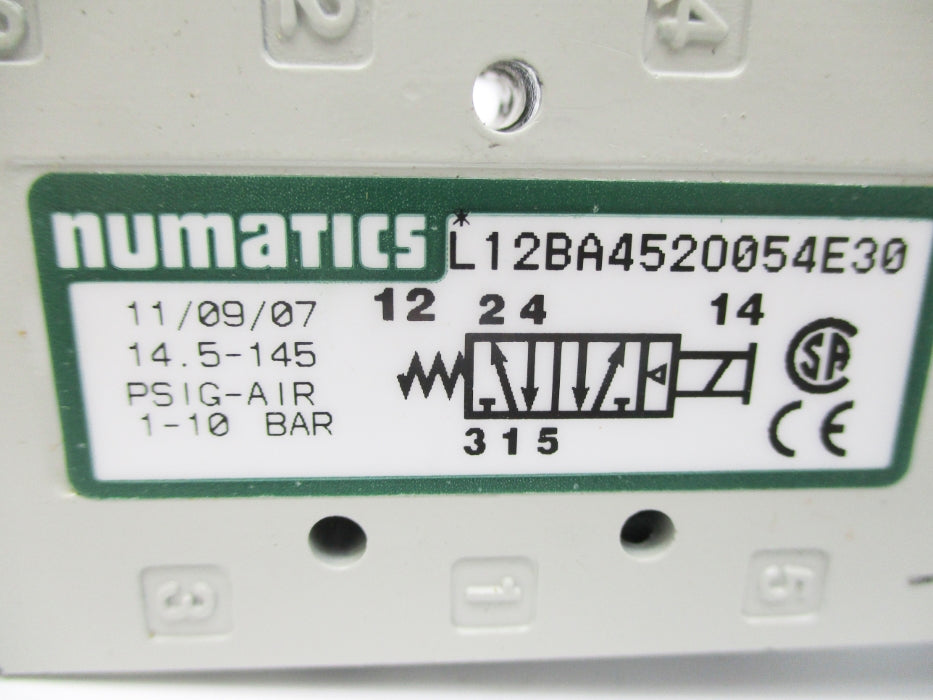 NUMATICS L12BA452O054E30 120V 14.5-145PSI NSNP