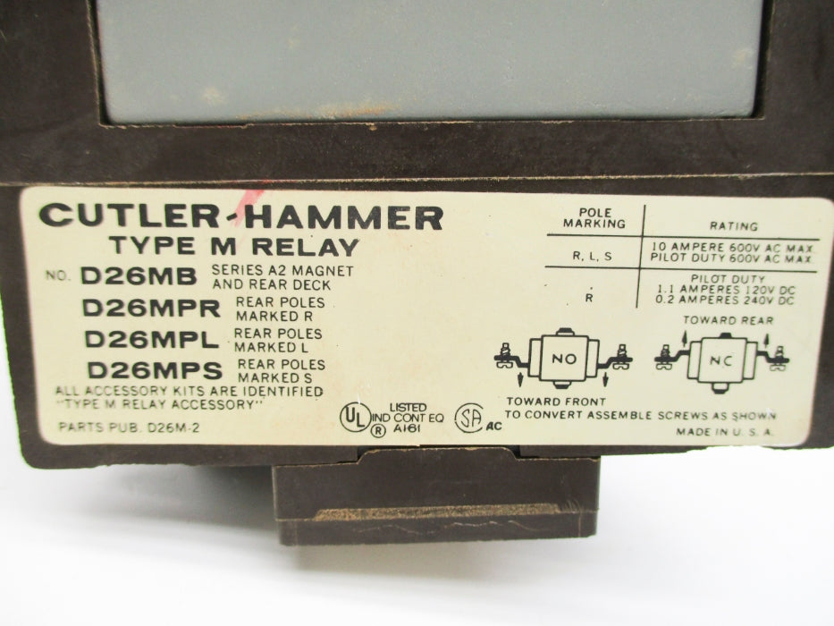 CUTLER HAMMER D26MB SER. A2 110/120V 10A UNMP
