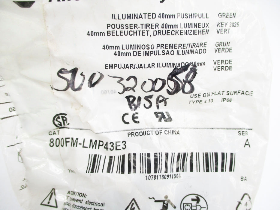 ALLEN BRADLEY 800FM-LMP43E3 SER. A NSMP