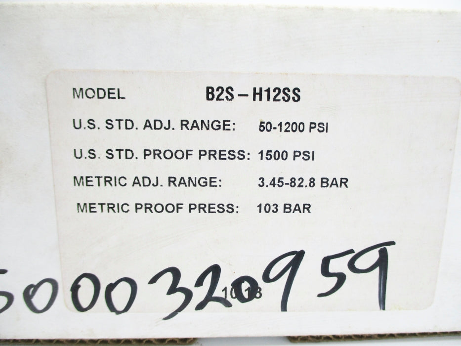 BARKSDALE B2S-H12SS 50-1200PSI 300V 10A NSMP