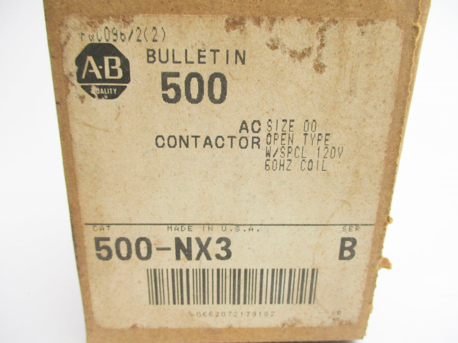 ALLEN BRADLEY 500-NX3 SER. B 120V (BR/WH) NSMP
