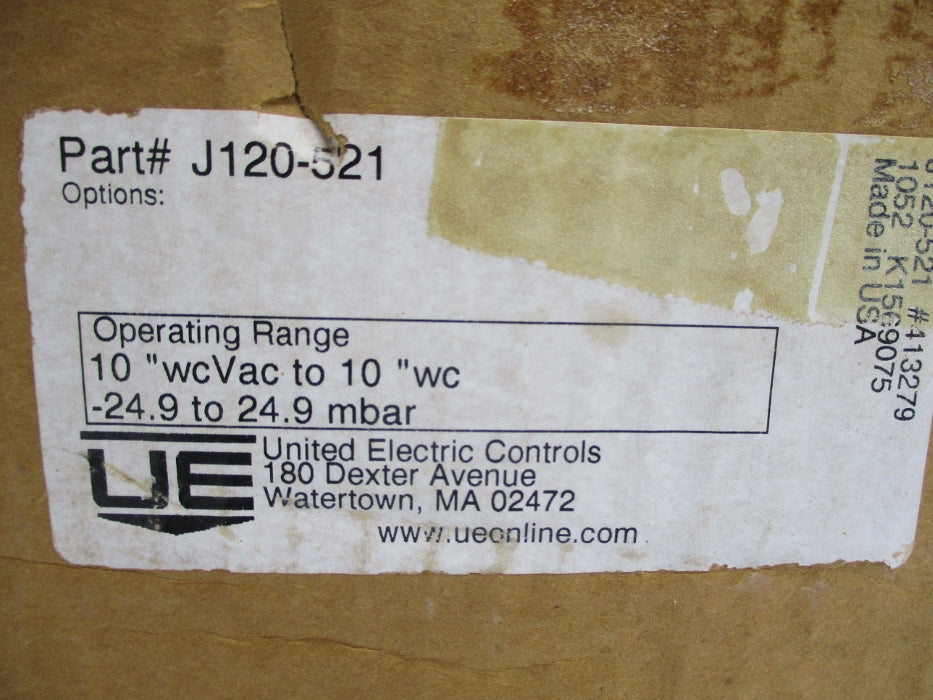 UNITED ELECTRIC CONTROLS J120-521 400PSI NSMP