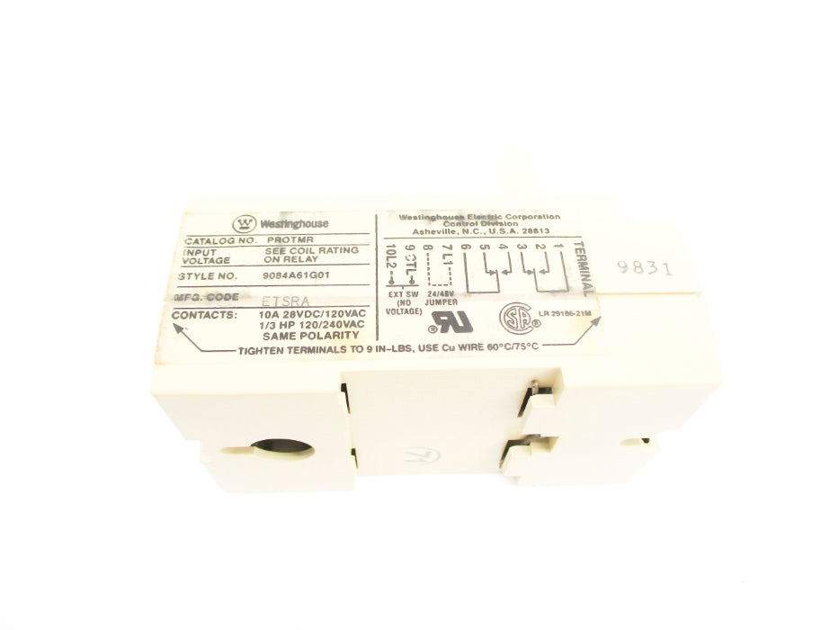 WESTINGHOUSE PROTMR 9084A61G01 3S-10H 10A 120VAC NSMP