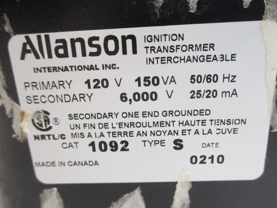 ALLANSON 1092S 150VA (AS PICTURED) NSNP