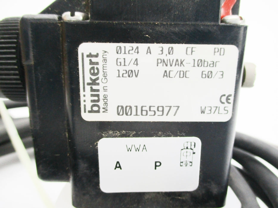 BURKERT 0124-A-3.0-CF-PD 00165977 120V NSNP