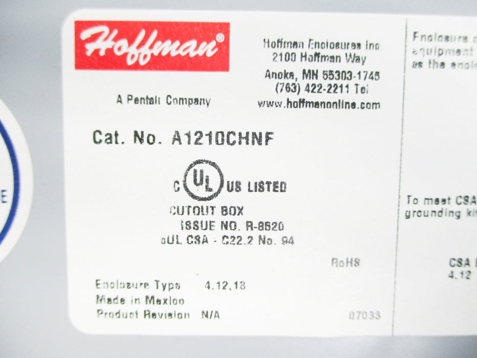 HOFFMAN A1210CHNF UNMP