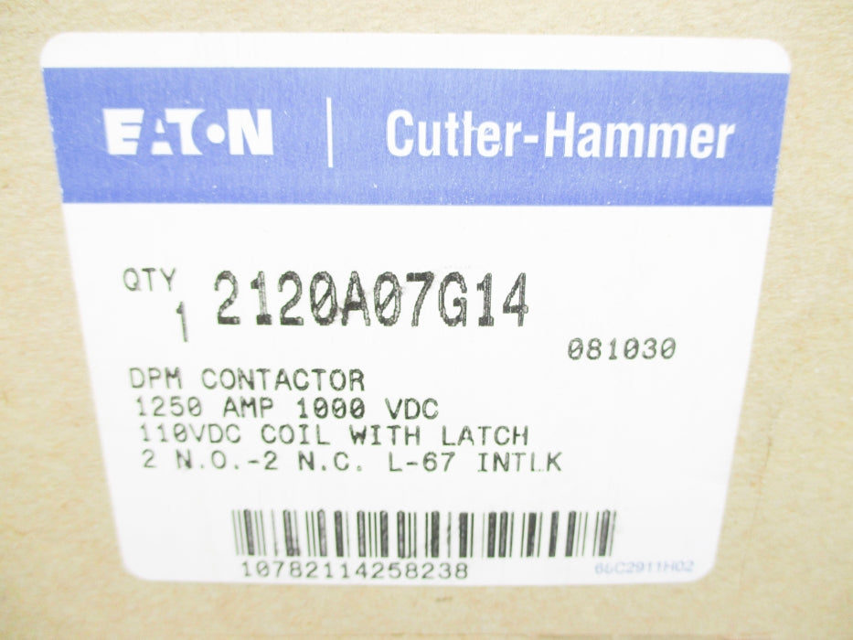 EATON 2120A07G14 110VDC NSFS