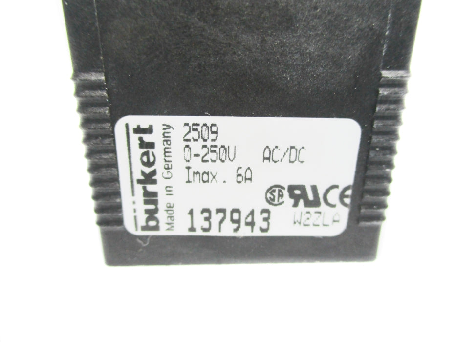 BURKERT 2509 137943 0-250VAC/DC 6A NSNP