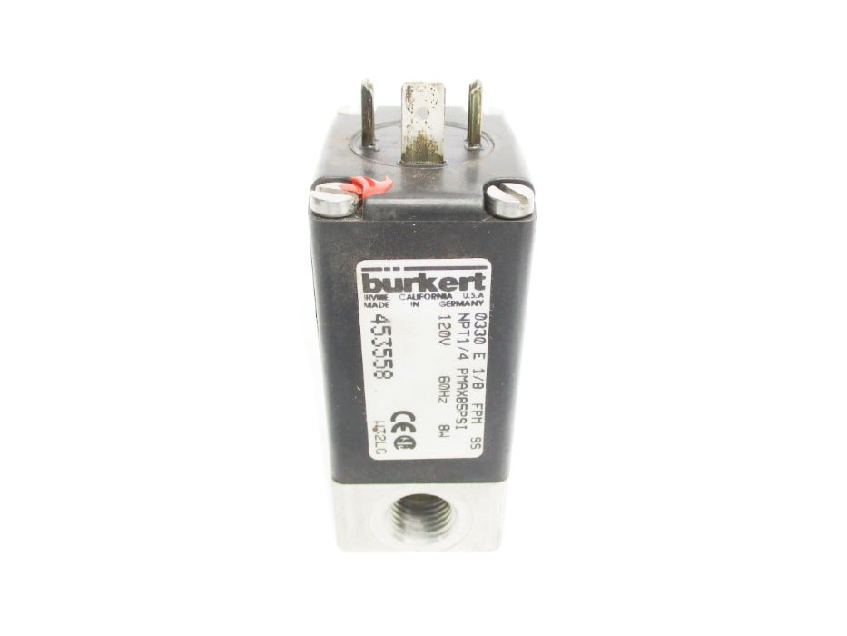 BURKERT 0330-E-1/8-FPM-SS 453558 85PSI 120V NSNP