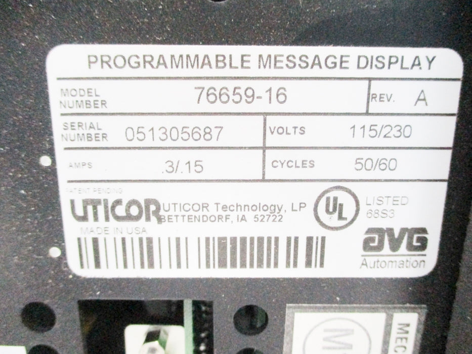 UTICOR TECHNOLOGY 76659-16 NSNP