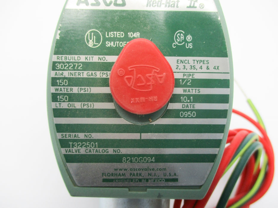 ASCO 8210G094 110-120V 150PSI 1/2" NSNP
