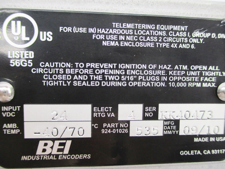 BEI H40A-1024-ABC-24V/0CR-SC-UL-S 01026-535 NSNP