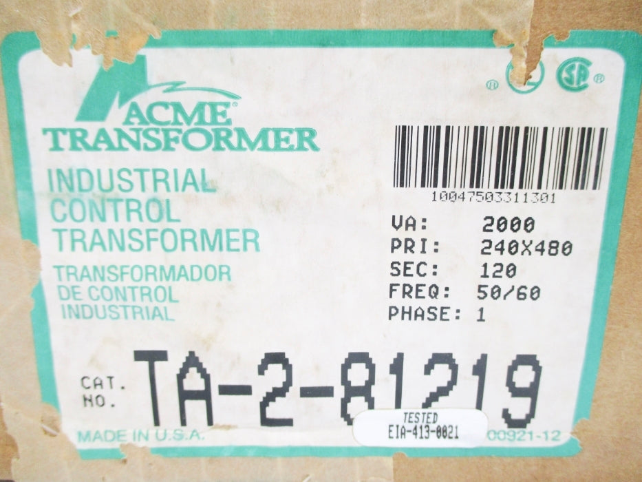 ACME TRANSFORMER TA-2-81219 2000VA NSMP