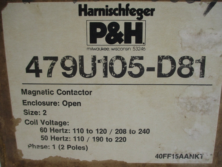 HARNISCHFEGER 479U105-D81 110-120/208-240V NSMP