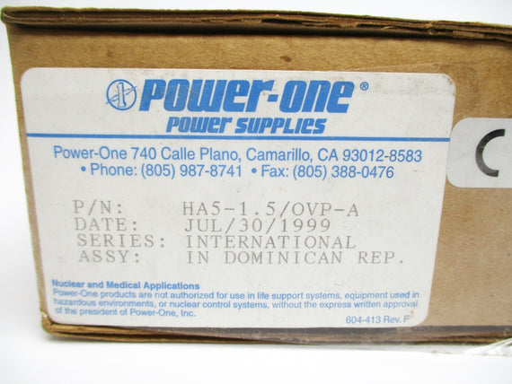 POWER ONE HA5-1.5/OVP-A 230/240VAC 0.125A NSMP