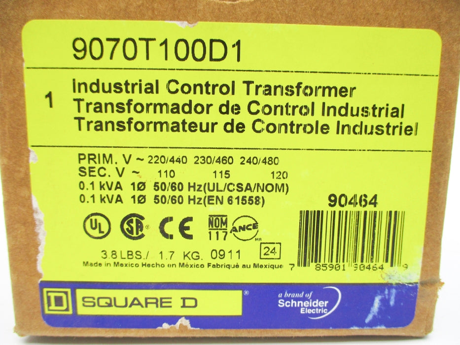 SQUARE D 9070T100D1 0.1KVA NSMP