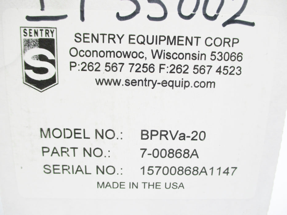 SENTRY BPRVA-20 7-00868A NSMP
