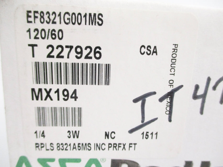 ASCO EF8321G001MS 120V 10-200PSI 1/4" NSMP