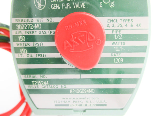 ASCO 8210G094MO 150PSI 110/120V NSMP
