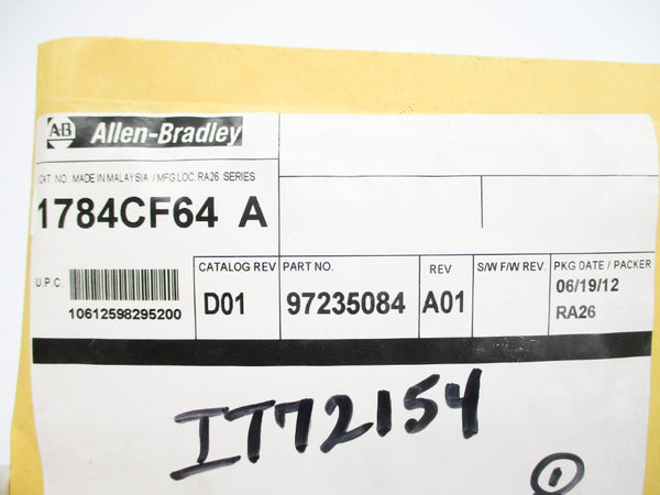 ALLEN BRADLEY 1784-CF64 SER. A DATE: 2012 NSFS