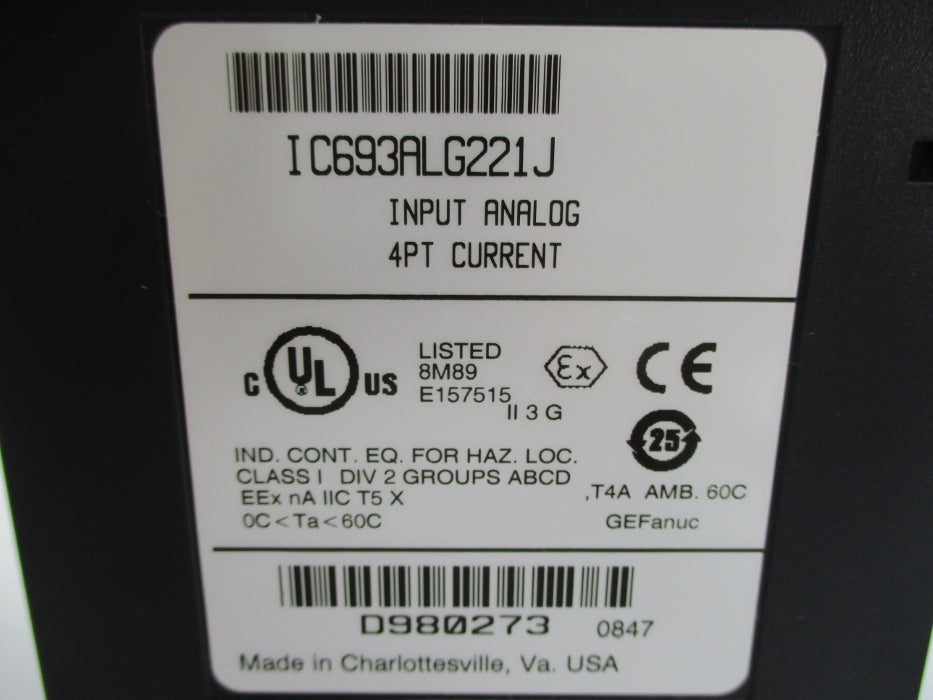 GE FANUC IC693ALG221J UNMP