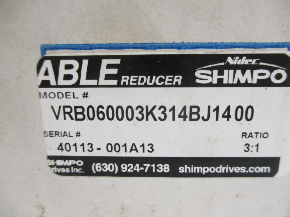 SHIMPO VRB060003K314BJ1400 (AS PICTURED) NSMP