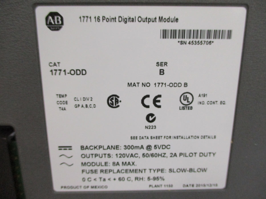 ALLEN BRADLEY 1771-ODD SER. B (AS PICTURED) UNMP